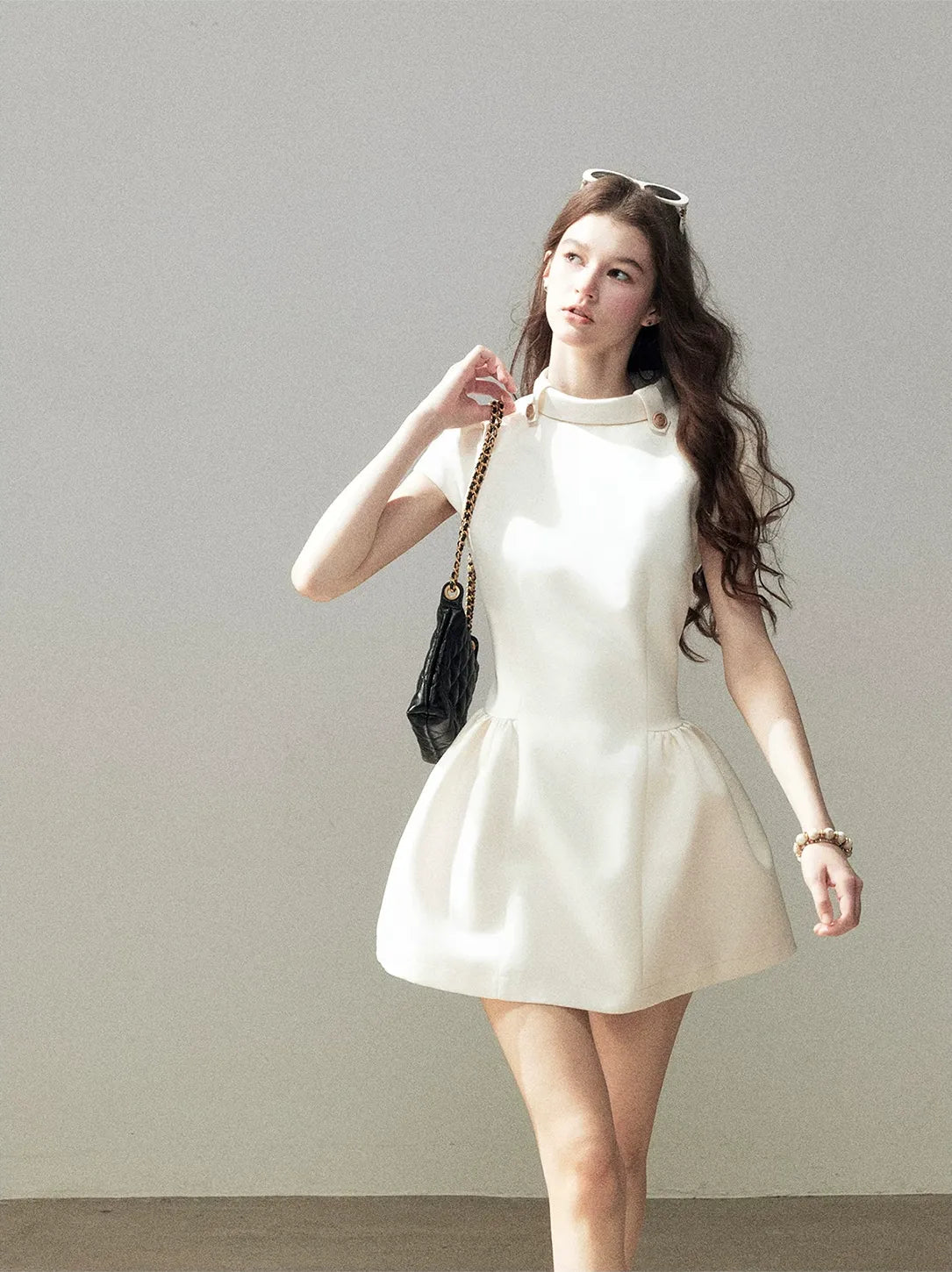 Satin A-Line Mini Dress