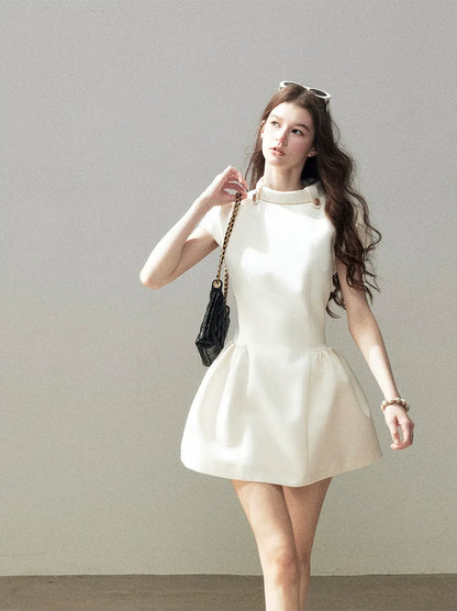 Satin A-Line Mini Dress