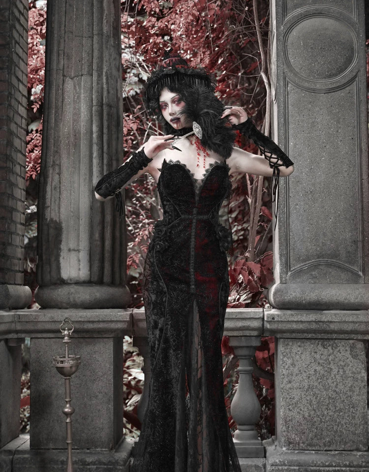Velvet Gothic Mermaid Dress