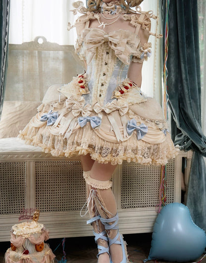 Lace Ruffle Layered Skirt