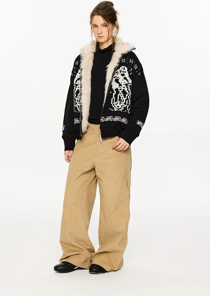 Fair Isle Relaxed Cardigan Sweater