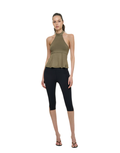 Modal Peplum Halter Top