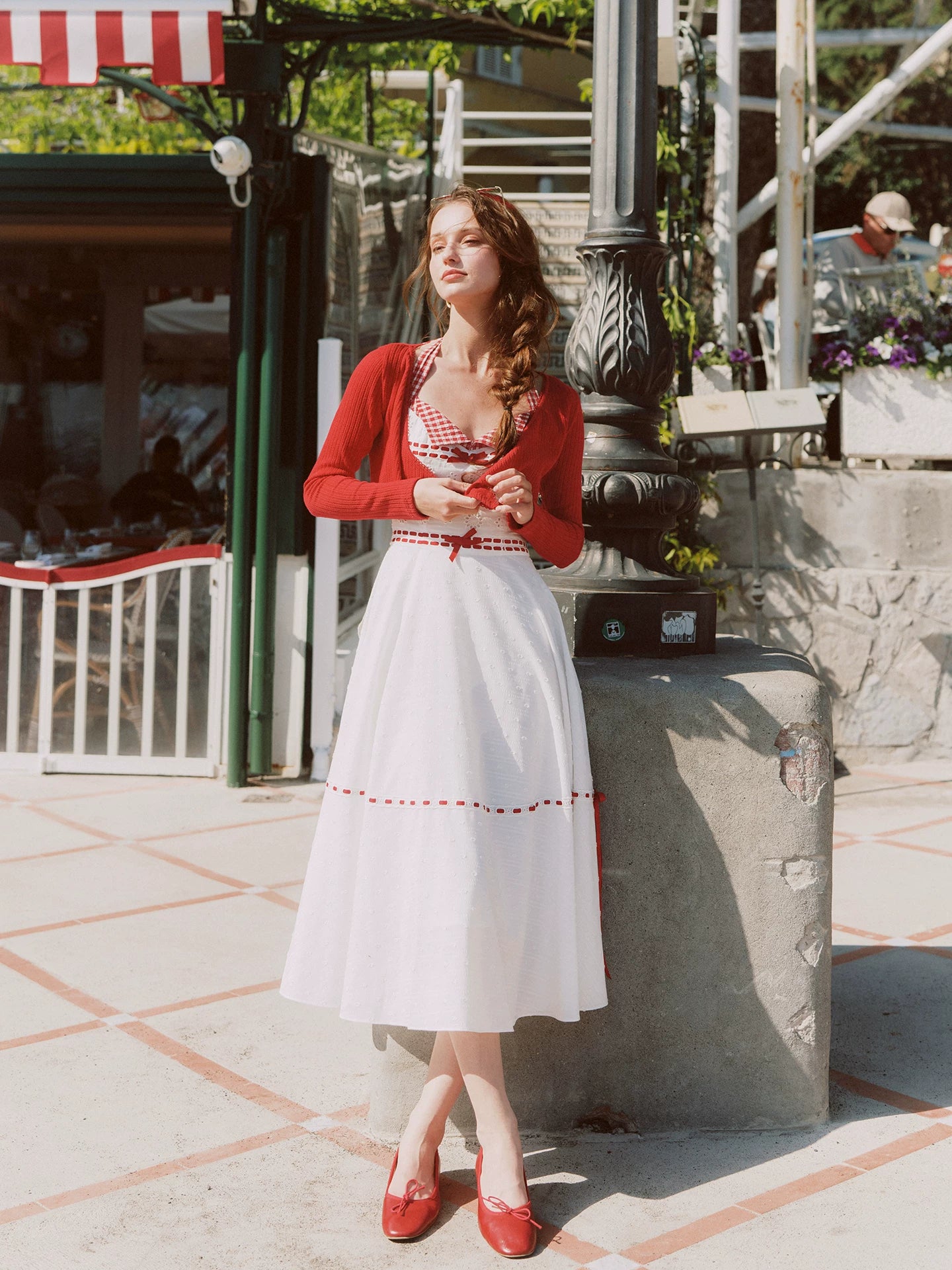 Cotton Embroidered Halter Dress