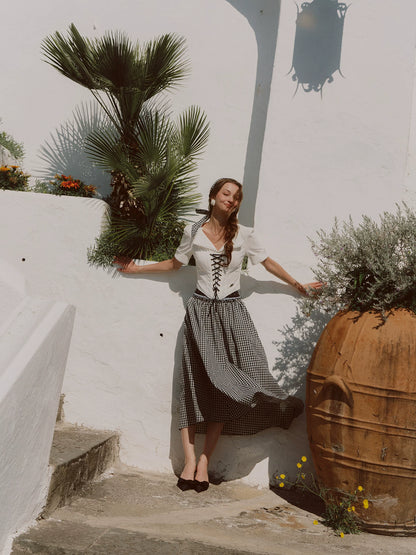 Jacquard Sailor Collar Skirt Set