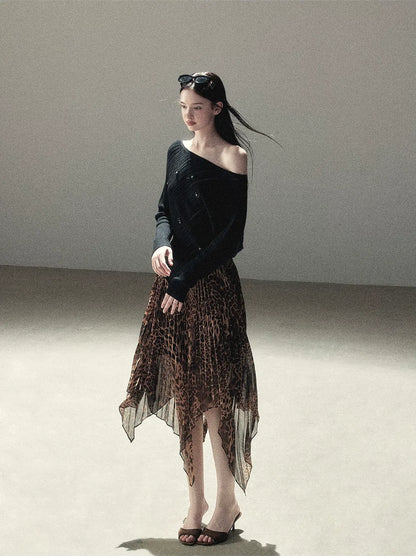 Asymmetric Cutout Relaxed Knit Top