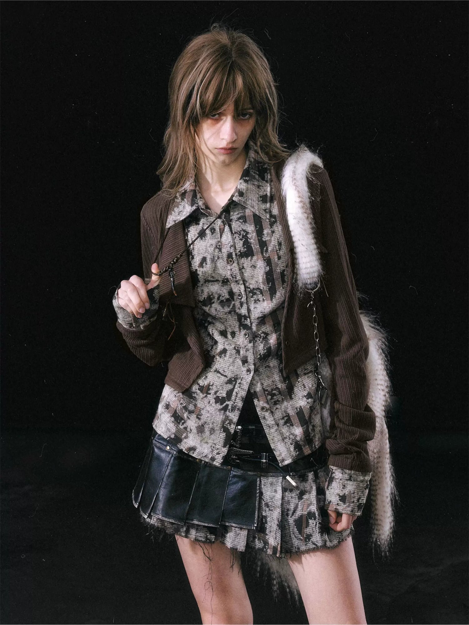 Faux Layered Patchwork Shirt
