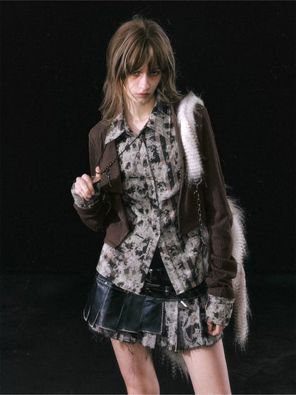 Faux Layered Patchwork Shirt