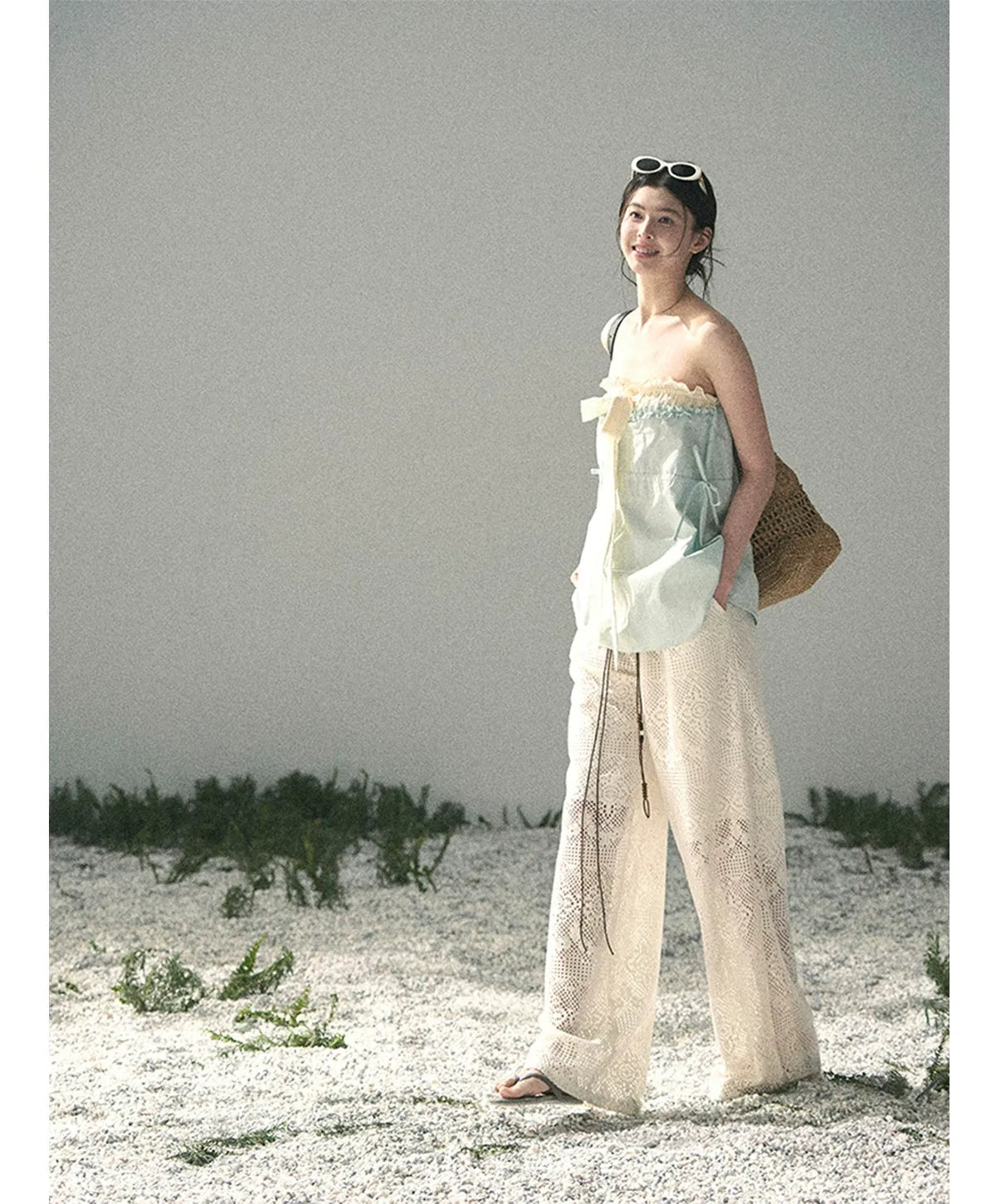 Hollow Wide-Leg Pants