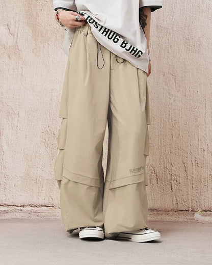 Teflon Wide-Leg Cargo Pants