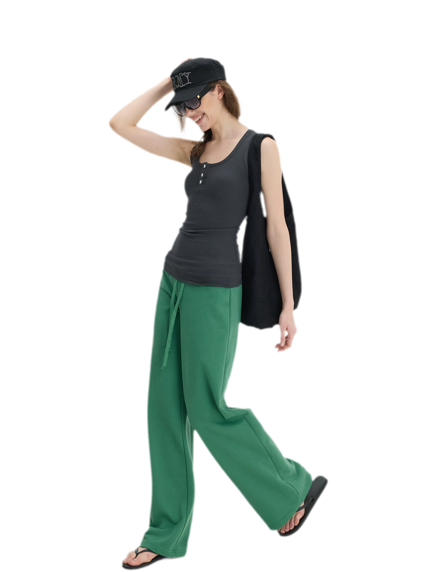 Ribbed Slim-Fit Henley Tank