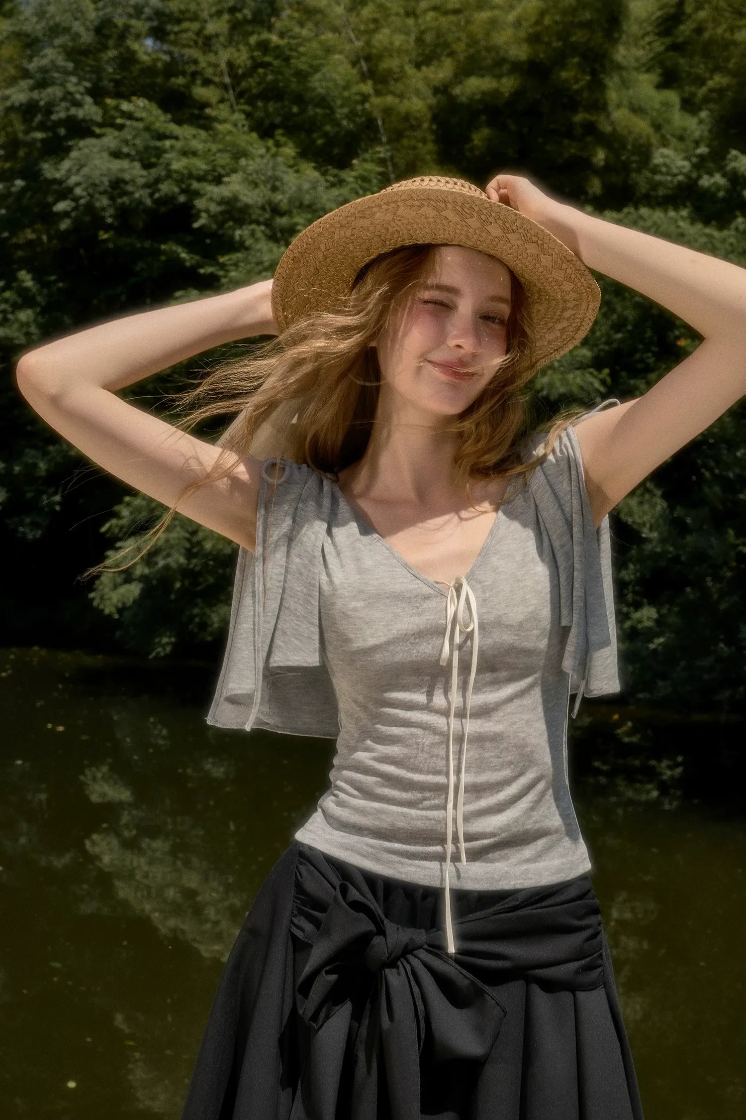 Lyocell Feather Cape Tee