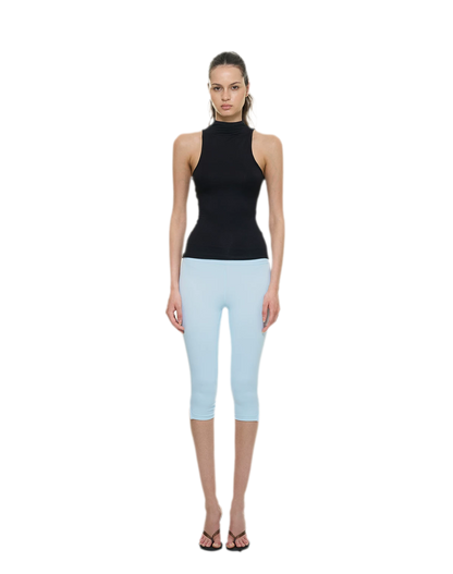 Bare-Feel Slit Capri Pants