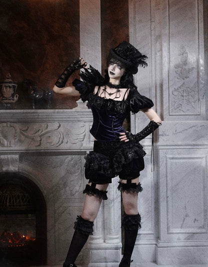 Velvet Lace Gothic Pumpkin Pants
