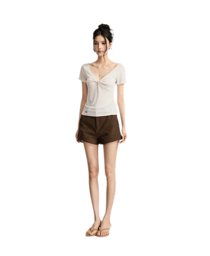 Rhinestone Cotton Summer Shorts