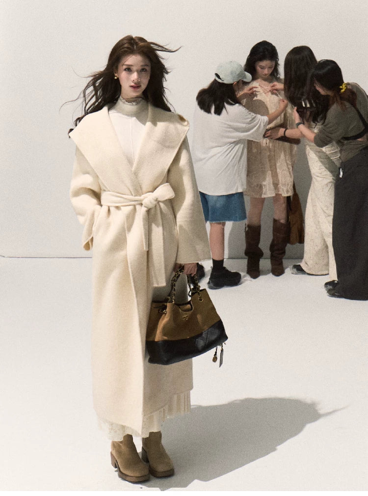 Double-Faced Wool Belted Coat