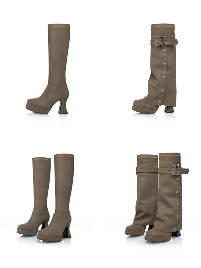 Lychee Textured Chunky Boots