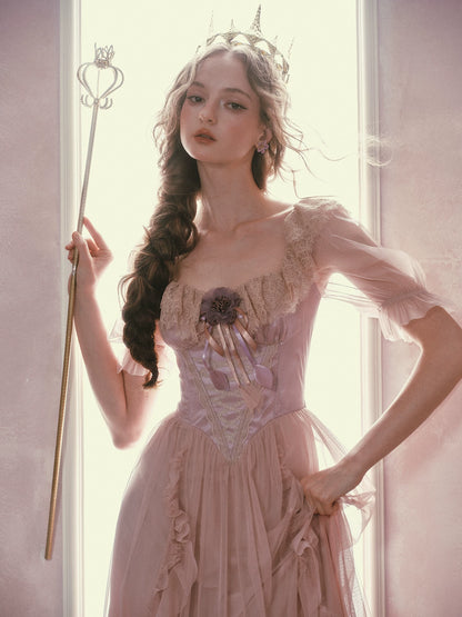 Violet Heliotrope Victorian Mesh Dress
