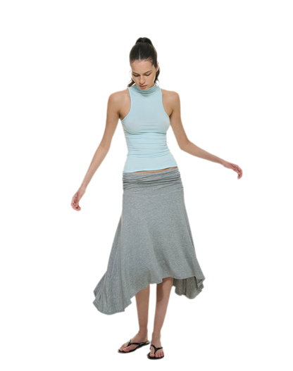 Knitted Semi-High Neck Vest