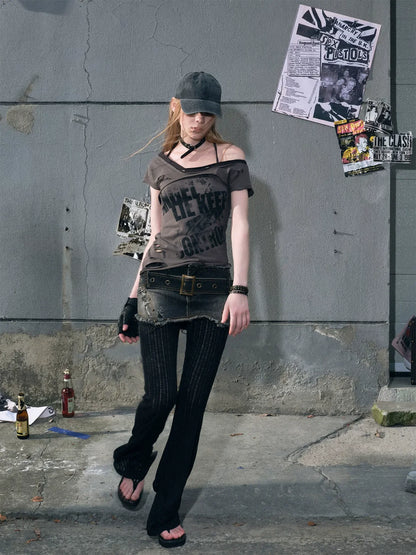 Asymmetric Graffiti T-Shirt