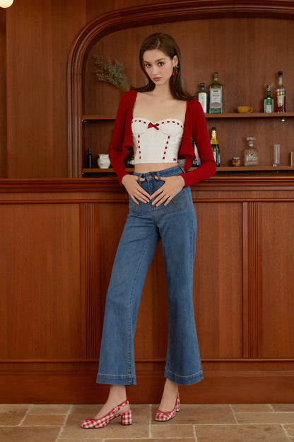 High-Waist Flared Jeans
