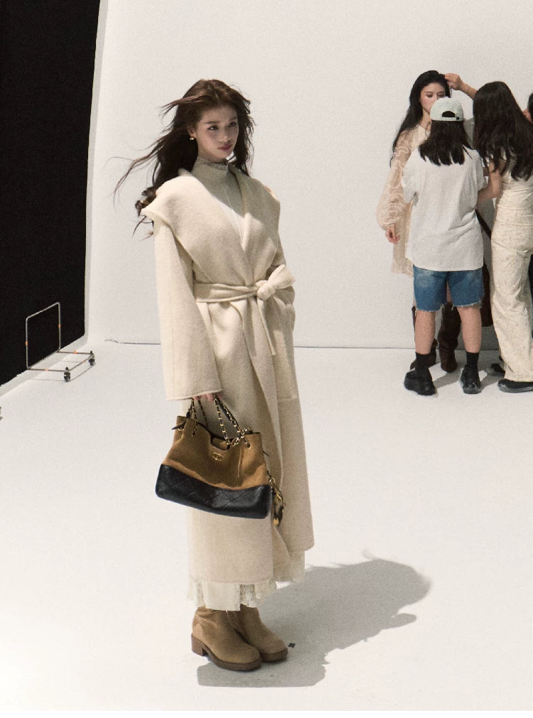 Double-Faced Wool Belted Coat
