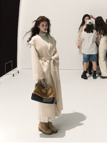 Double-Faced Wool Belted Coat