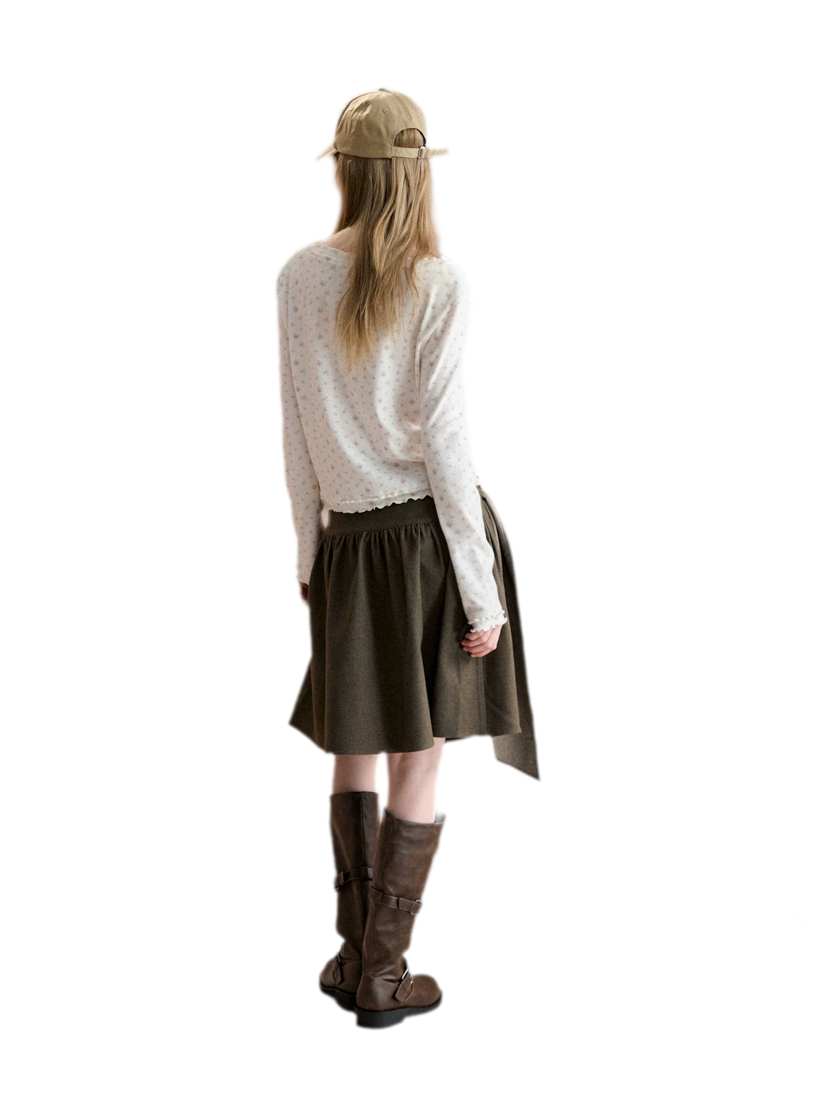 Ruffled Trim Knit Cardigan