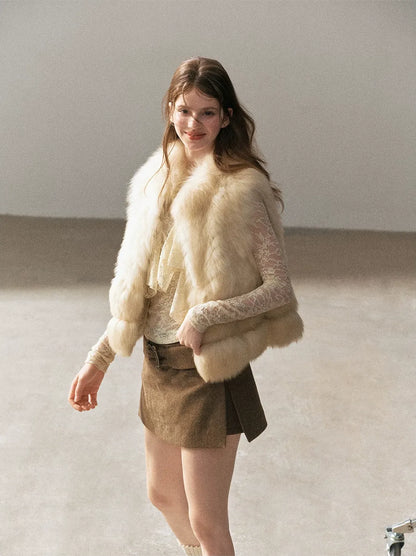 Fox Fur Stand-Collar Vest