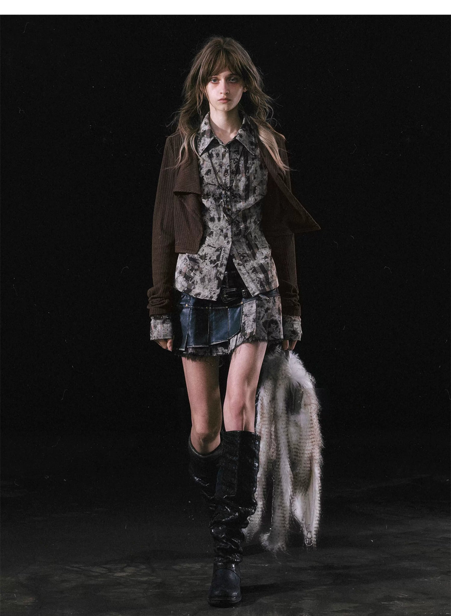 Faux Layered Patchwork Shirt
