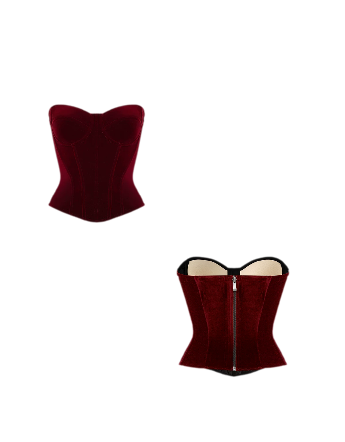 Velvet Boned Corset Top