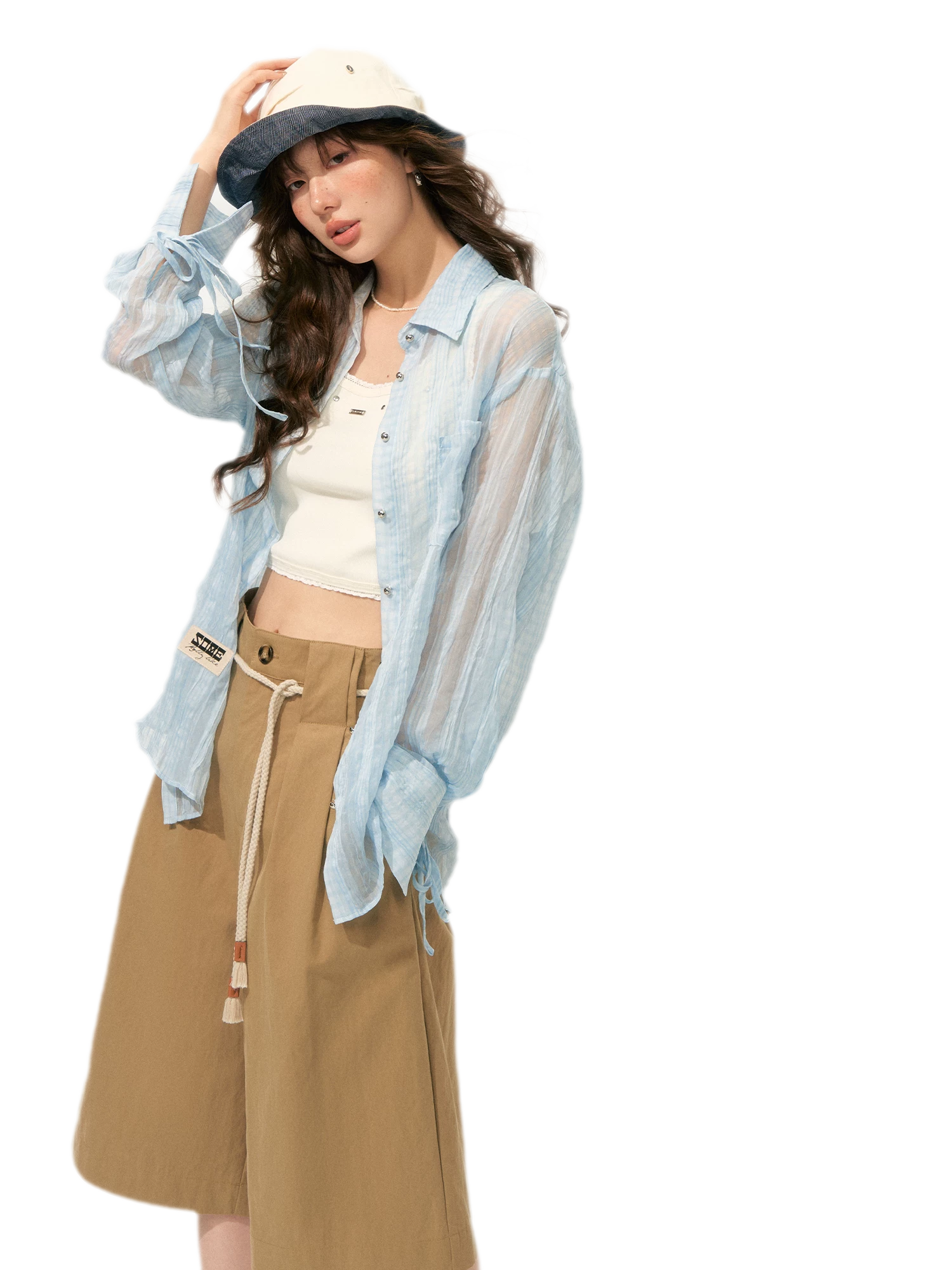 Polka Dot Puff Sleeve Top