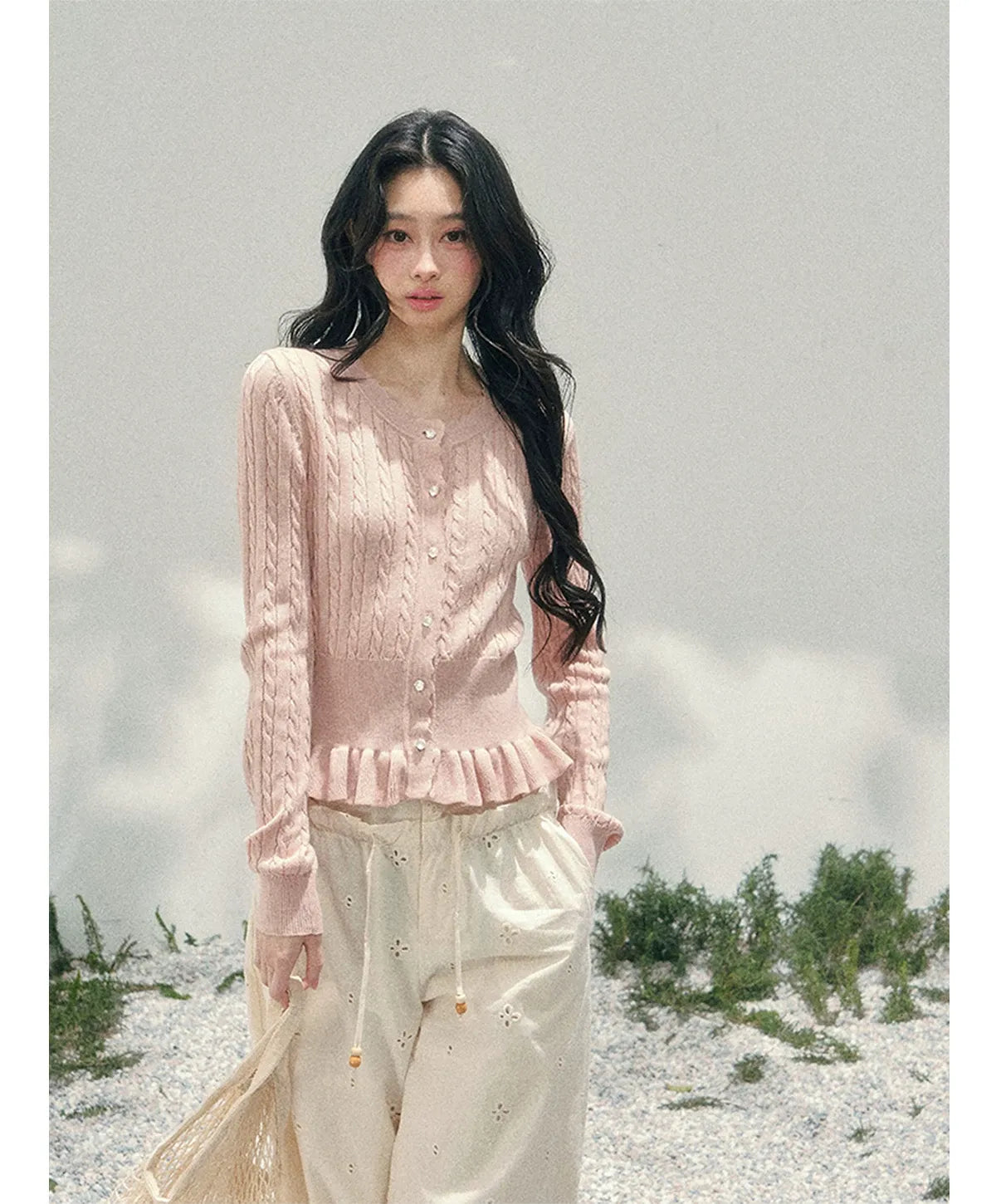 Wide-Leg Embroidered Pants