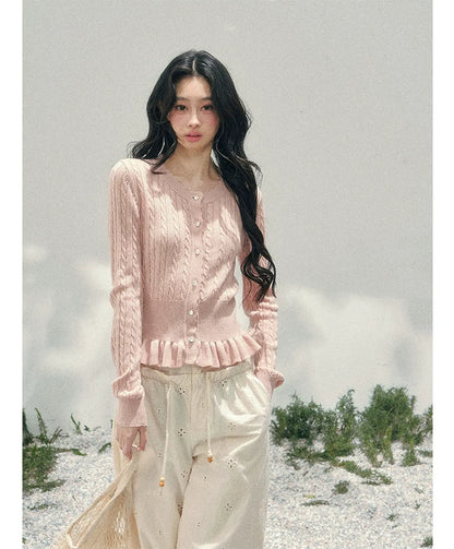 Wide-Leg Embroidered Pants