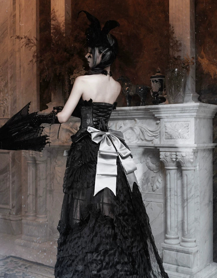 Gothic Bustle Train Skirt