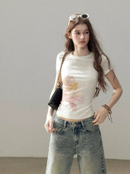 Rhinestone Wide-Leg Jeans