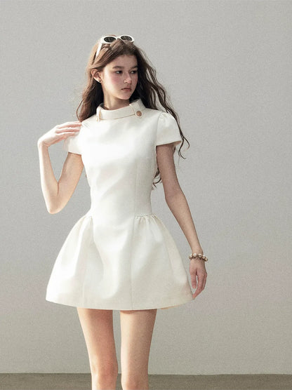 Satin A-Line Mini Dress