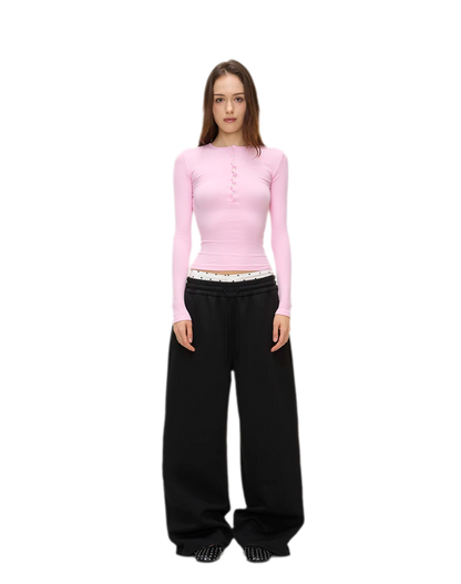 Ribbed Button Trim Set