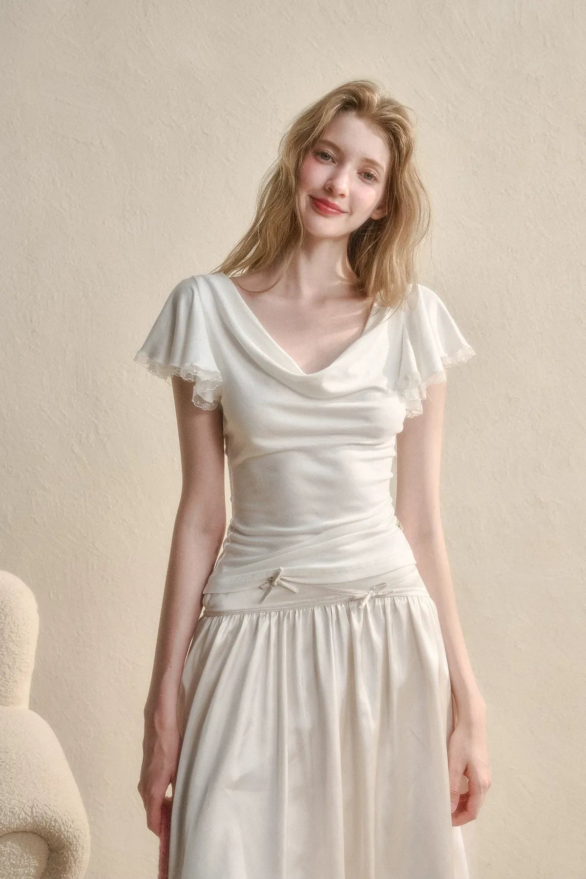 Satin Bow A-Line Skirt