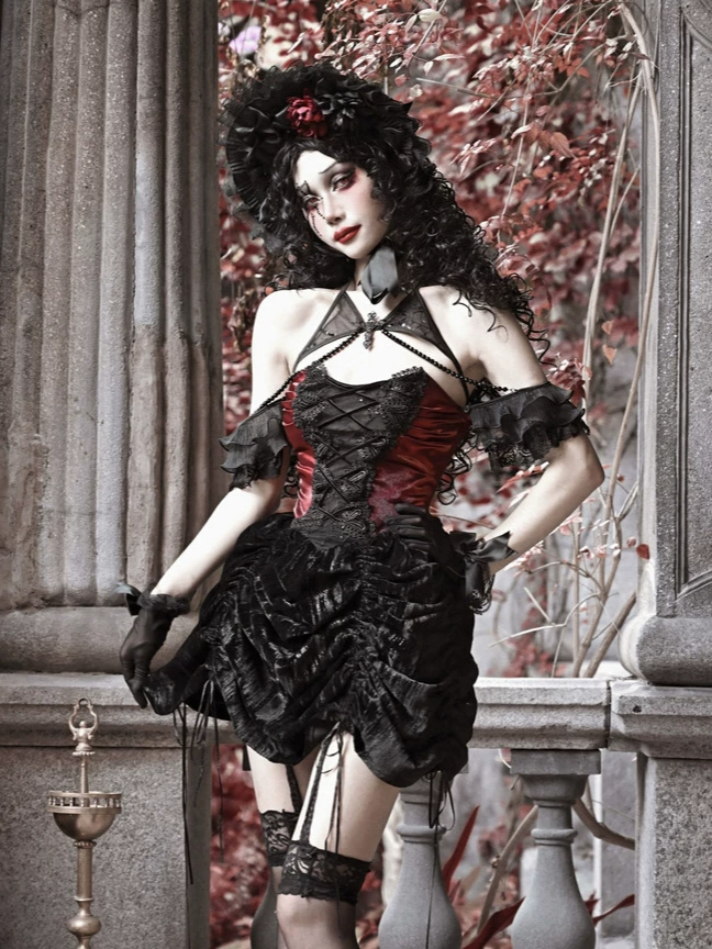 Velvet Lace Gothic Dress