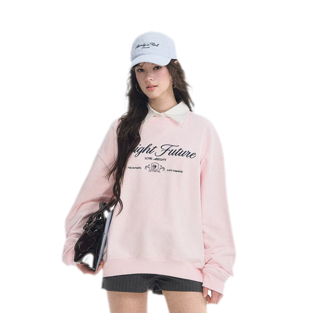 Embroidered Graphic Crewneck Sweatshirt