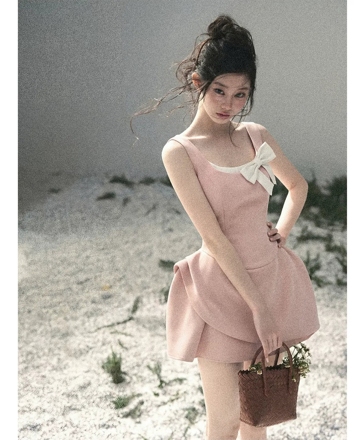 Sleek Bowknot Mini Dress