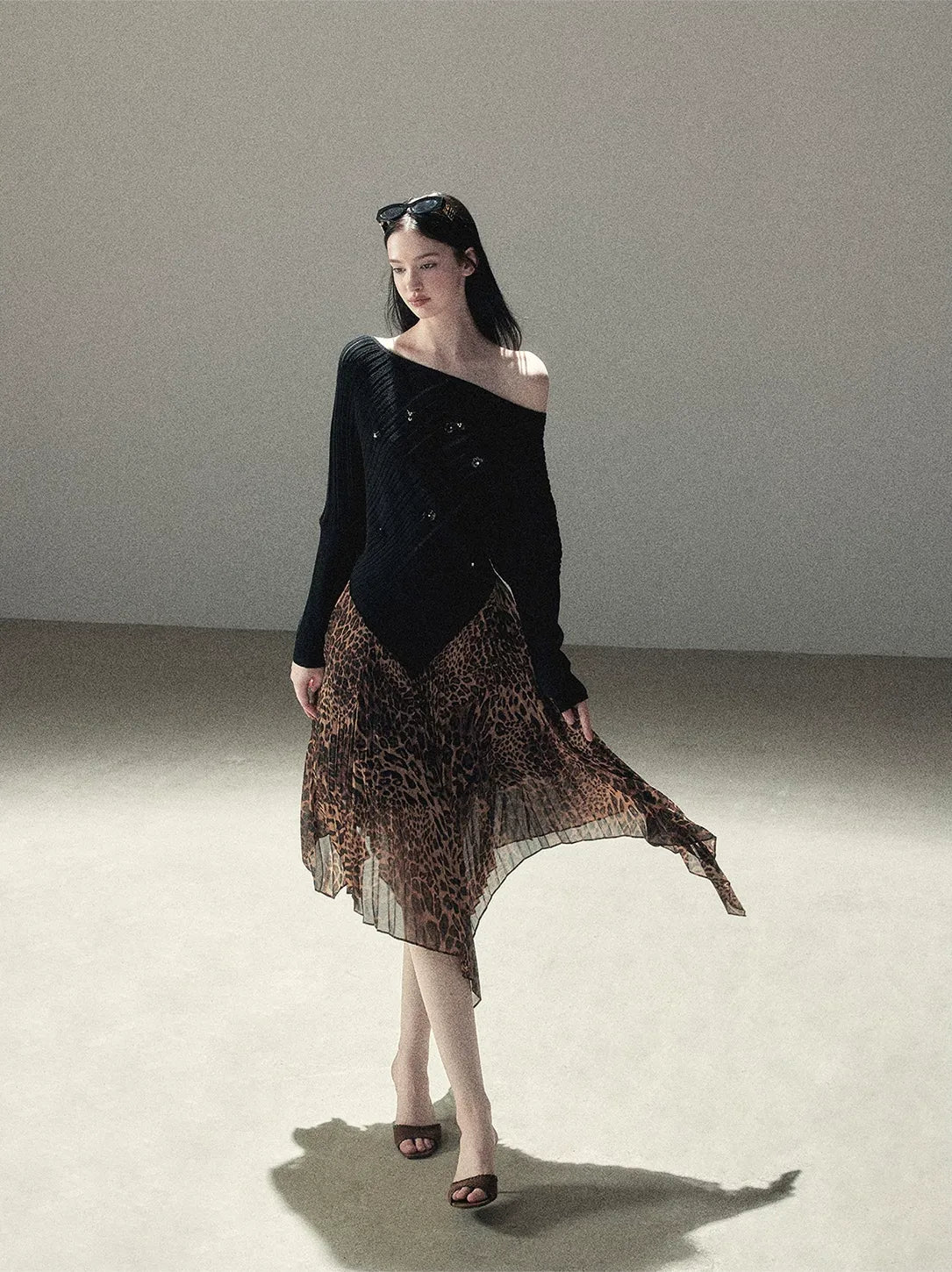 Asymmetric Cutout Relaxed Knit Top