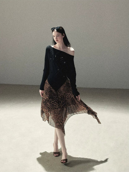 Asymmetric Cutout Relaxed Knit Top