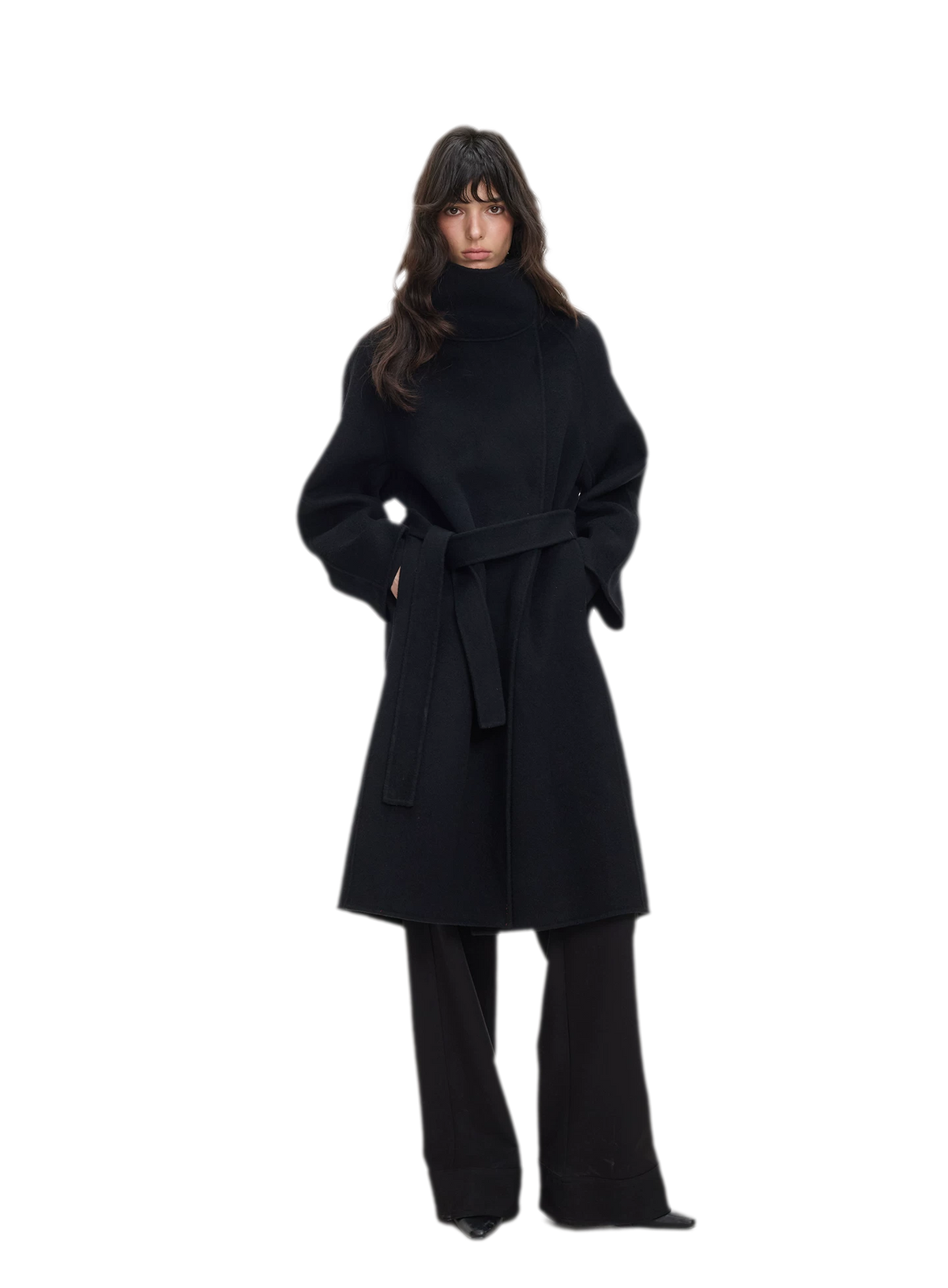 Double-Faced Wool Belted Coat