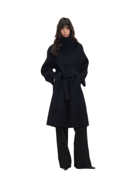 Double-Faced Wool Belted Coat