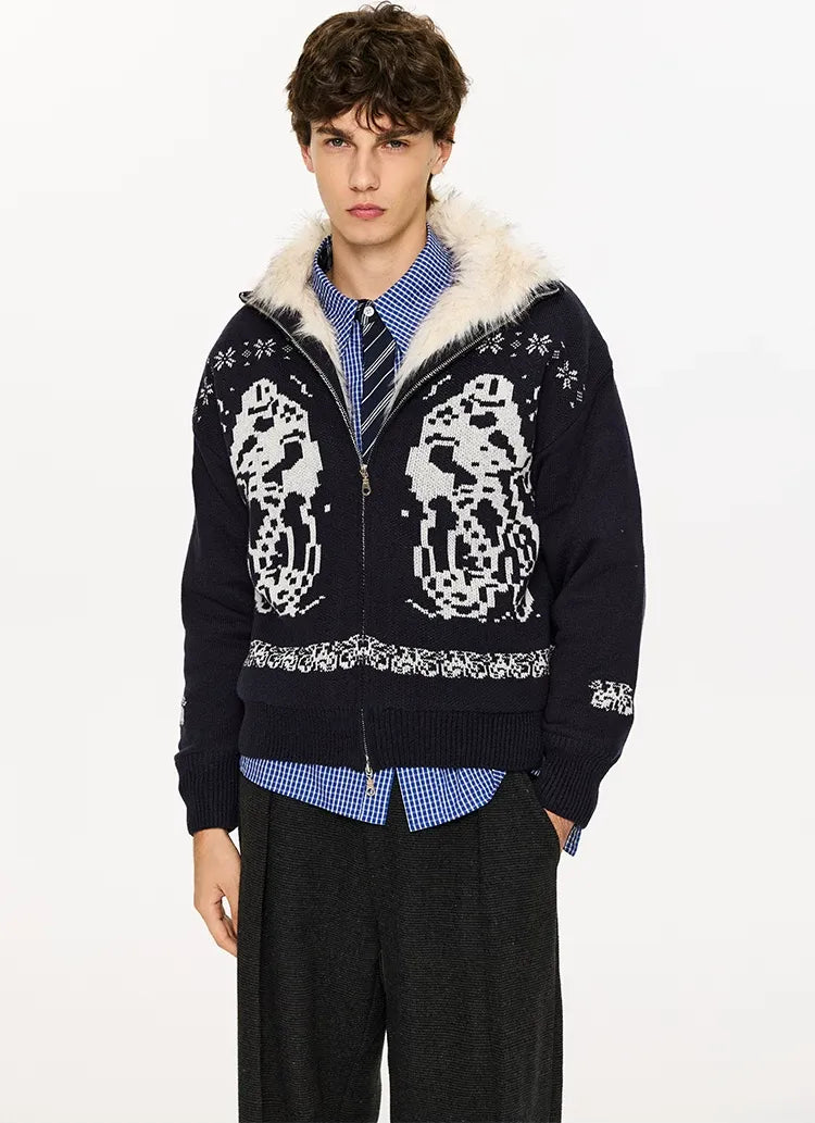 Fair Isle Relaxed Cardigan Sweater