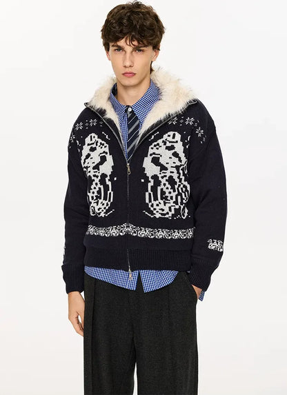 Fair Isle Relaxed Cardigan Sweater