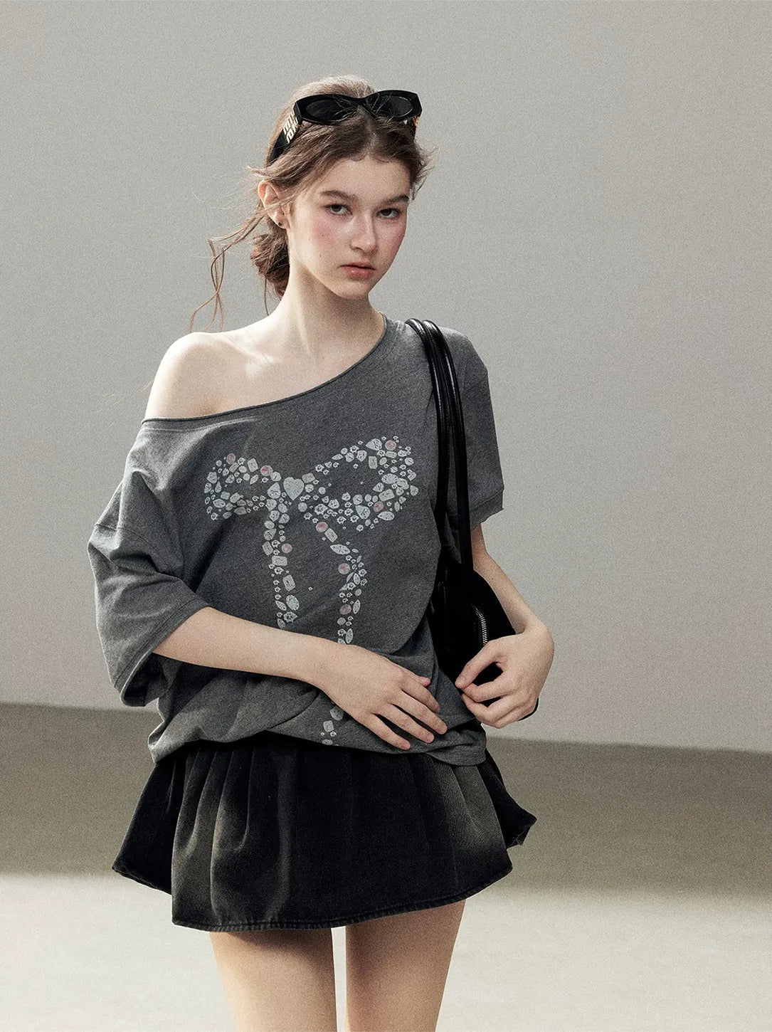 Washed Denim A-Line Skirt