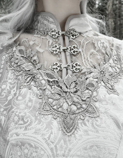 Đầm sườn xám nhung jacquard đuôi cá