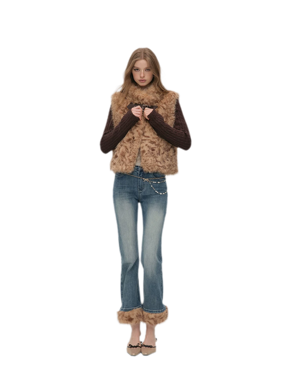 Vintage Washed Cropped Flare Jeans